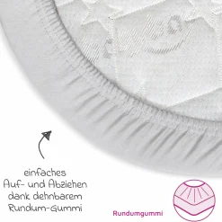 Spannbetttuch Deluxe aus Jersey für Beistellbett Original 89 x 50 cm - Zartgrau - Kollektion 2024