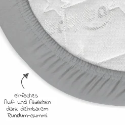 Spannbetttuch Deluxe aus Jersey für Beistellbett Original 43 x 81 cm - Grau - Kollektion 2024