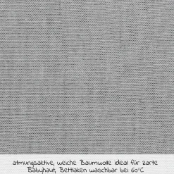 Spannbetttuch Deluxe aus Jersey für Beistellbett Original 43 x 81 cm - Grau - Kollektion 2024