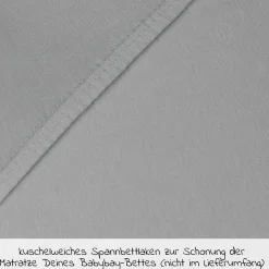 Spannbetttuch Deluxe aus Jersey für Beistellbett Maxi, Midi, Boxspring,Comfort, Comfort Plus 89 x 50 cm - Grau - Kollektion 2024