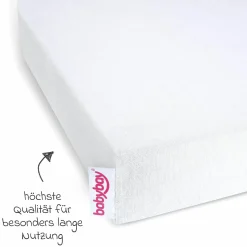Spannbetttuch 2er Pack Deluxe aus Jersey für Beistellbett Maxi, Midi, Boxspring, Comfort, Comfort Plus 89 x 50 cm - Weiß - Kollektion 2024