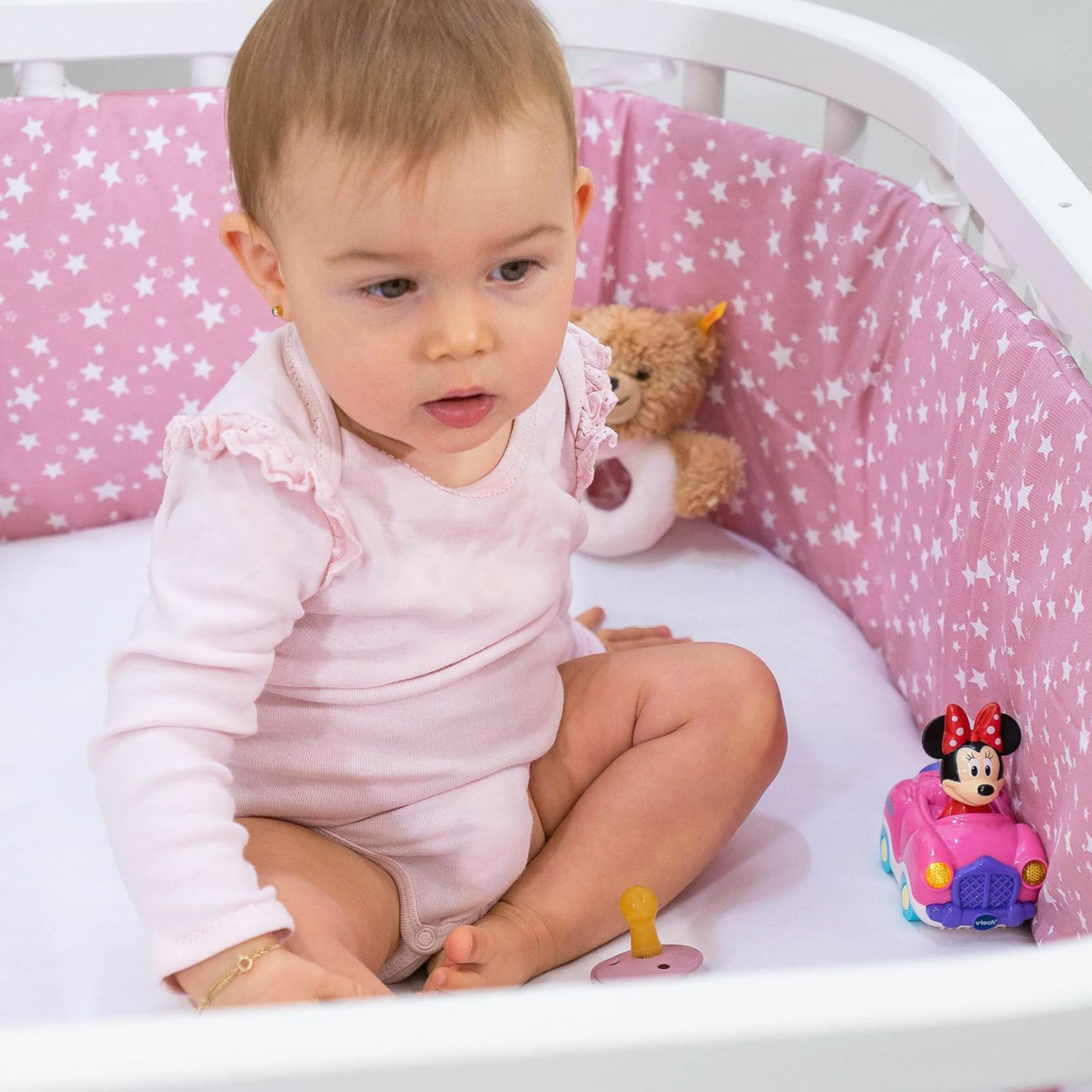 Spannbetttuch 2er Pack Deluxe aus Jersey für Beistellbett Original 89 x 50 cm - Weiß - Kollektion 2024
