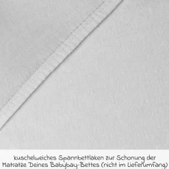 Spannbetttuch 2er Pack Deluxe aus Jersey für Beistellbett Original 89 x 50 cm - Zartgrau - Kollektion 2024