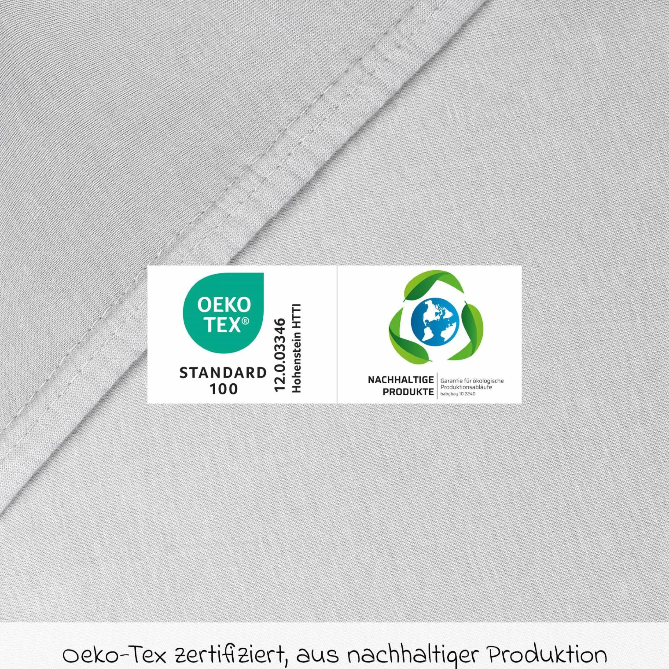 Spannbetttuch 2er Pack Deluxe aus Jersey für Beistellbett Original 89 x 50 cm - Zartgrau - Kollektion 2024