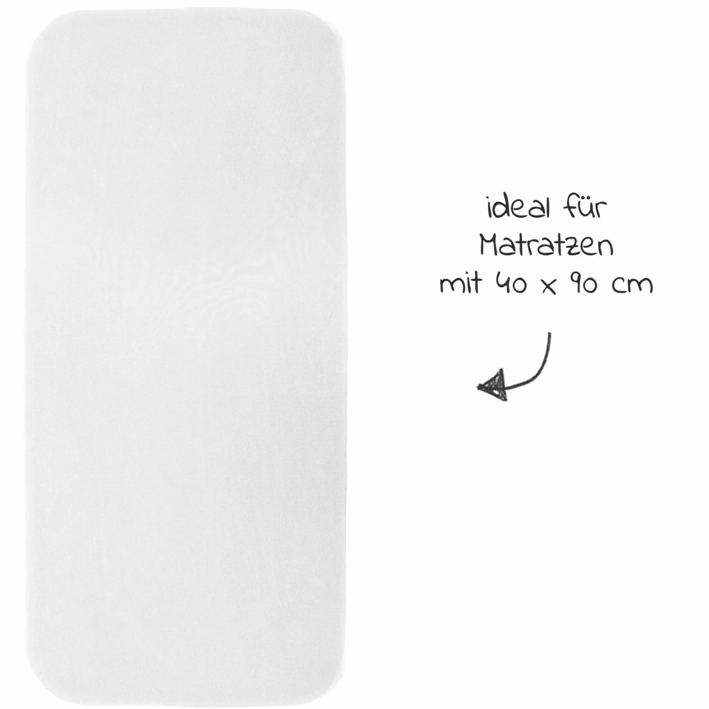 Spannbetttuch 3er Pack für kleine Matratzen 40 x 90 cm - Weiß
