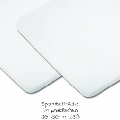 Spannbetttuch 2er Pack für Reisebett Swift für Kleinkinder - Weiß - Kollektion 2025