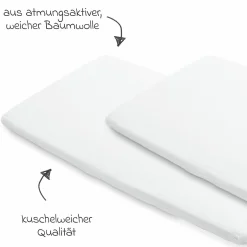 Spannbetttuch 2er Pack für Reisebett Iris 2 - White - Kollektion 2025