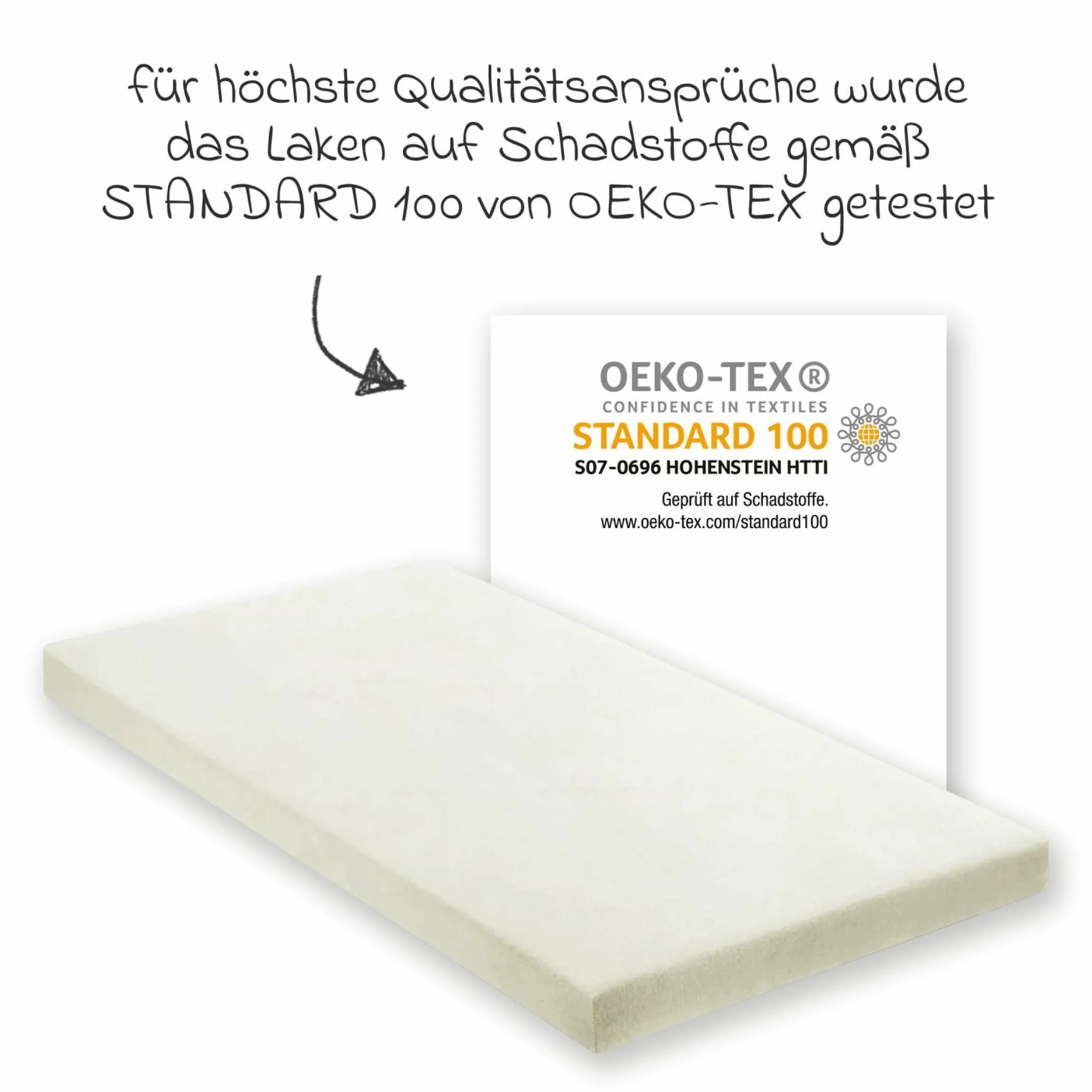 Spannbetttuch für Beistellbett 50 x 100 cm - Ecru