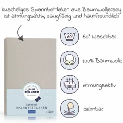 Spannbetttuch für Kinderbett 60 x 120 / 70 x 140 cm - Taupe