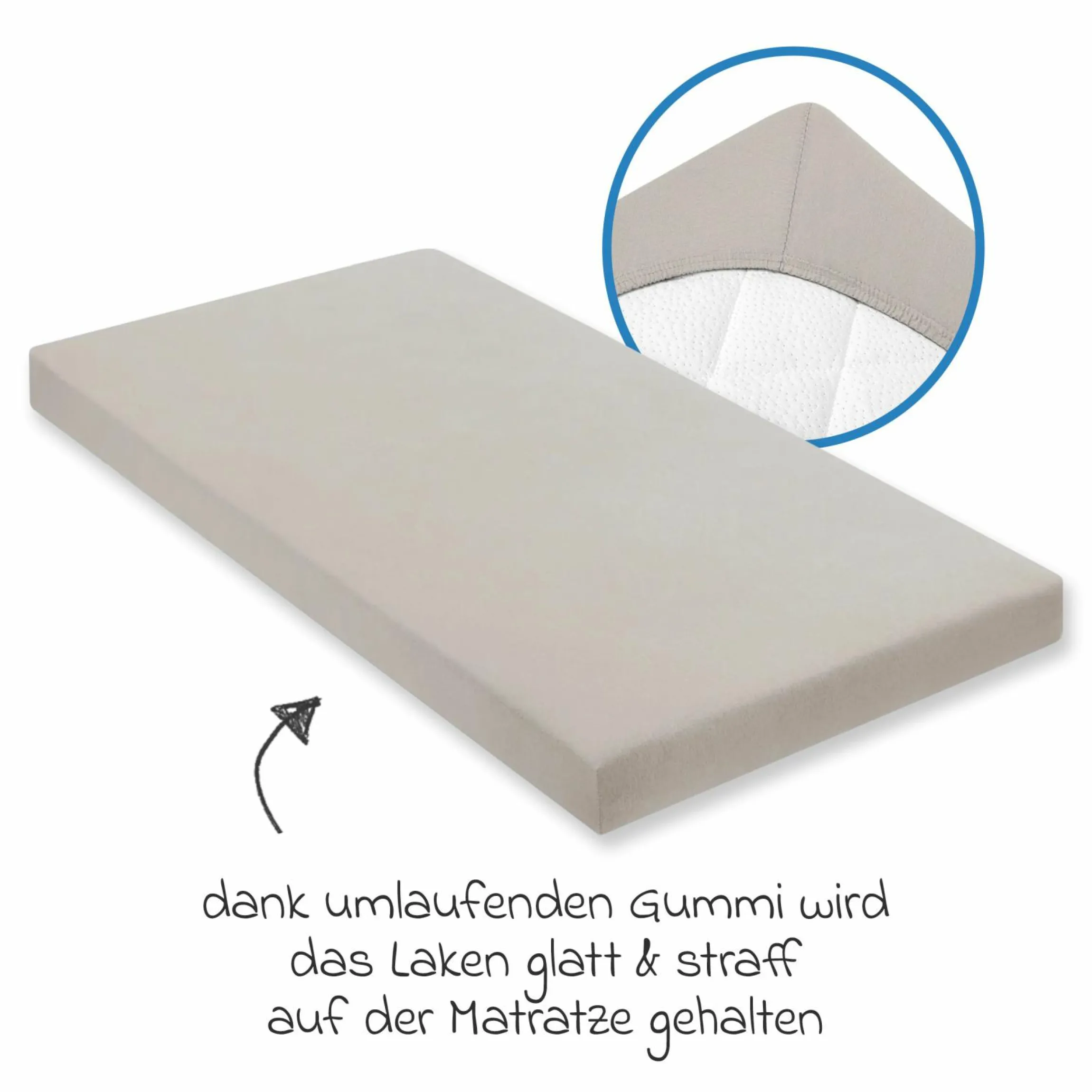 Spannbetttuch für Kinderbett 60 x 120 / 70 x 140 cm - Taupe