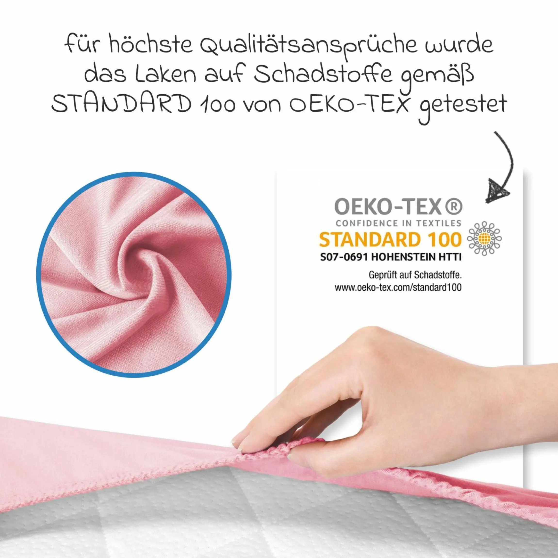 Spannbetttuch für Kinderbett 60 x 120 / 70 x 140 cm - Rosa