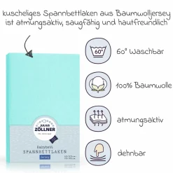 Spannbetttuch für Kinderbett 60 x 120 / 70 x 140 cm - Mint