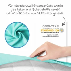 Spannbetttuch für Kinderbett 60 x 120 / 70 x 140 cm - Mint