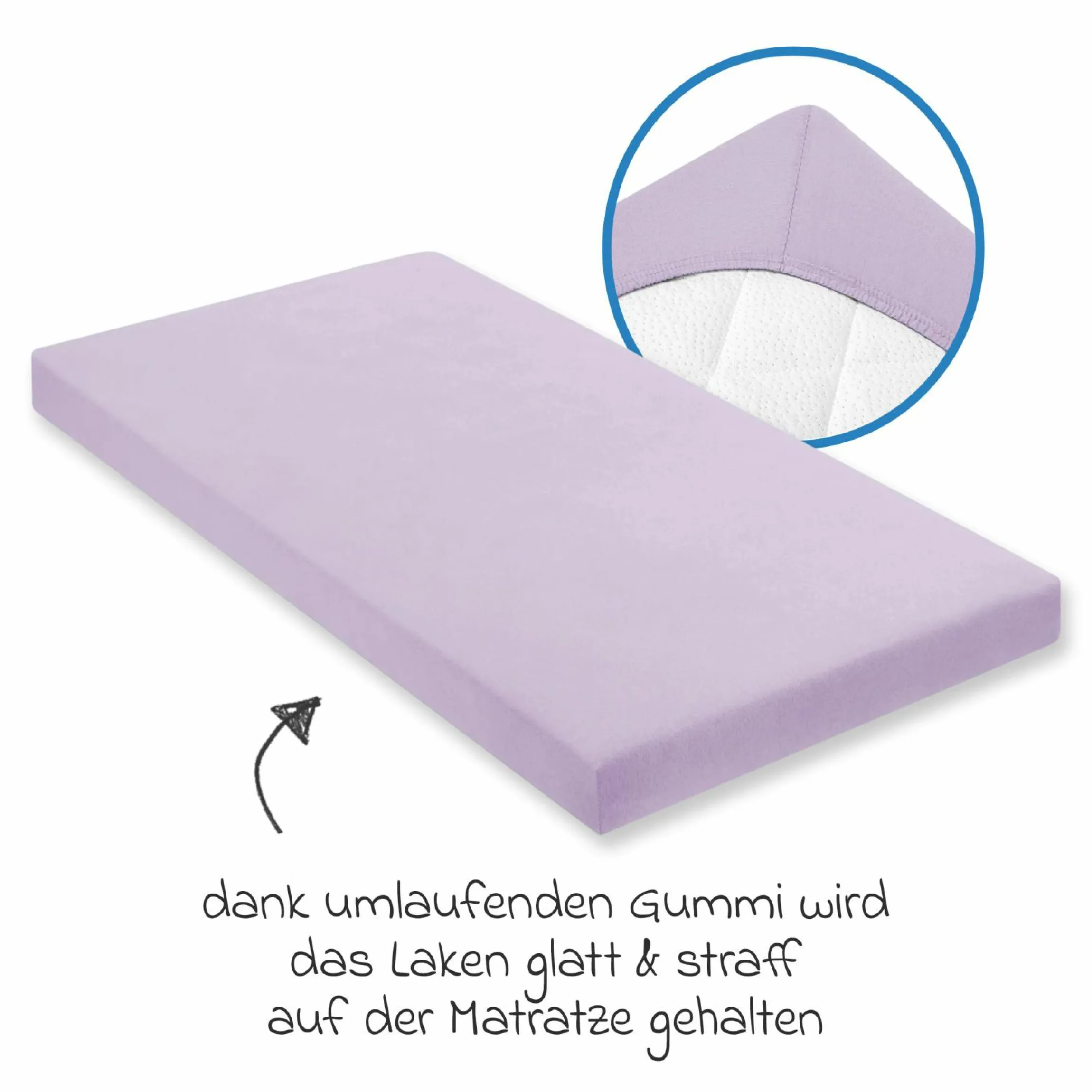 Spannbetttuch für Kinderbett 60 x 120 / 70 x 140 cm - Flieder