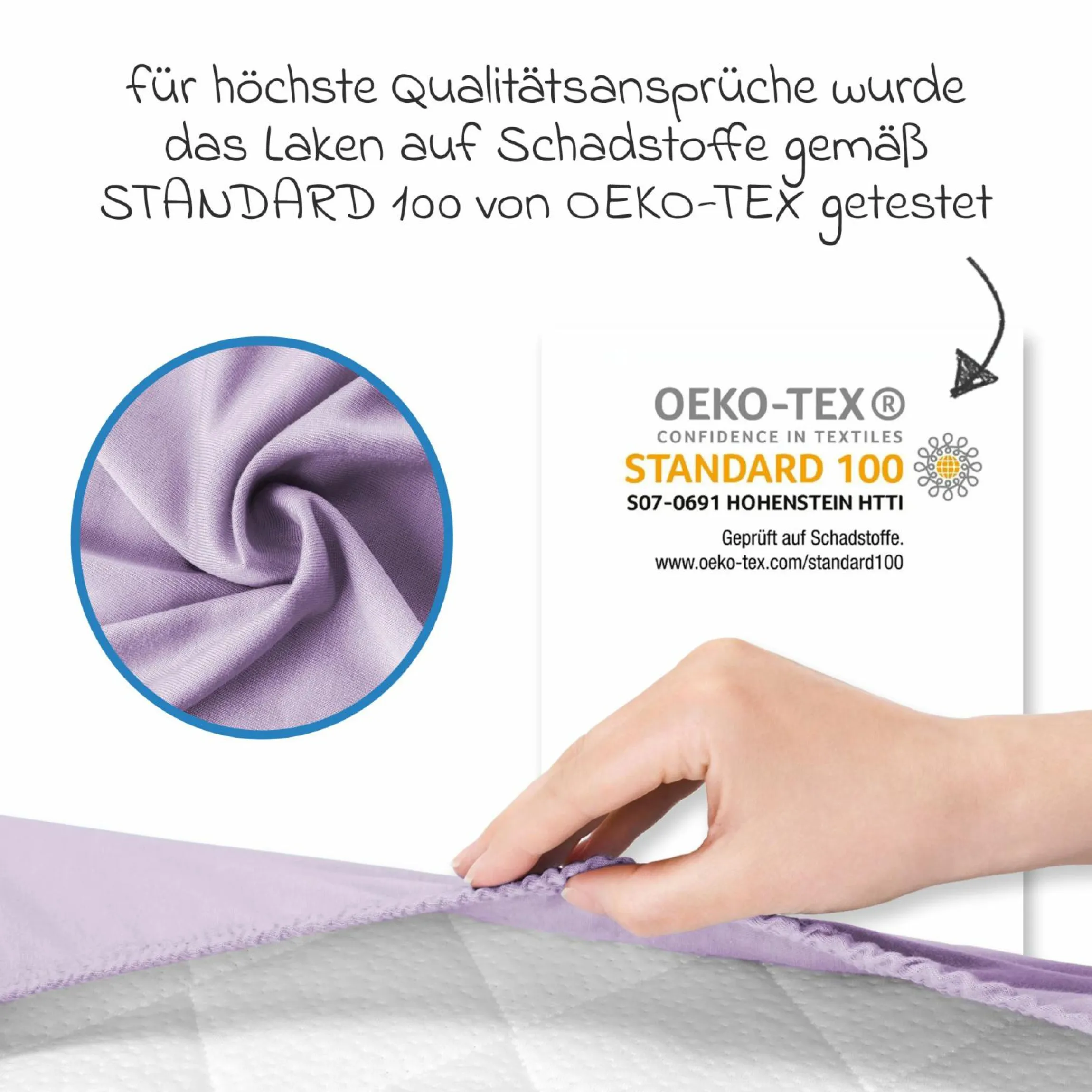 Spannbetttuch für Kinderbett 60 x 120 / 70 x 140 cm - Flieder