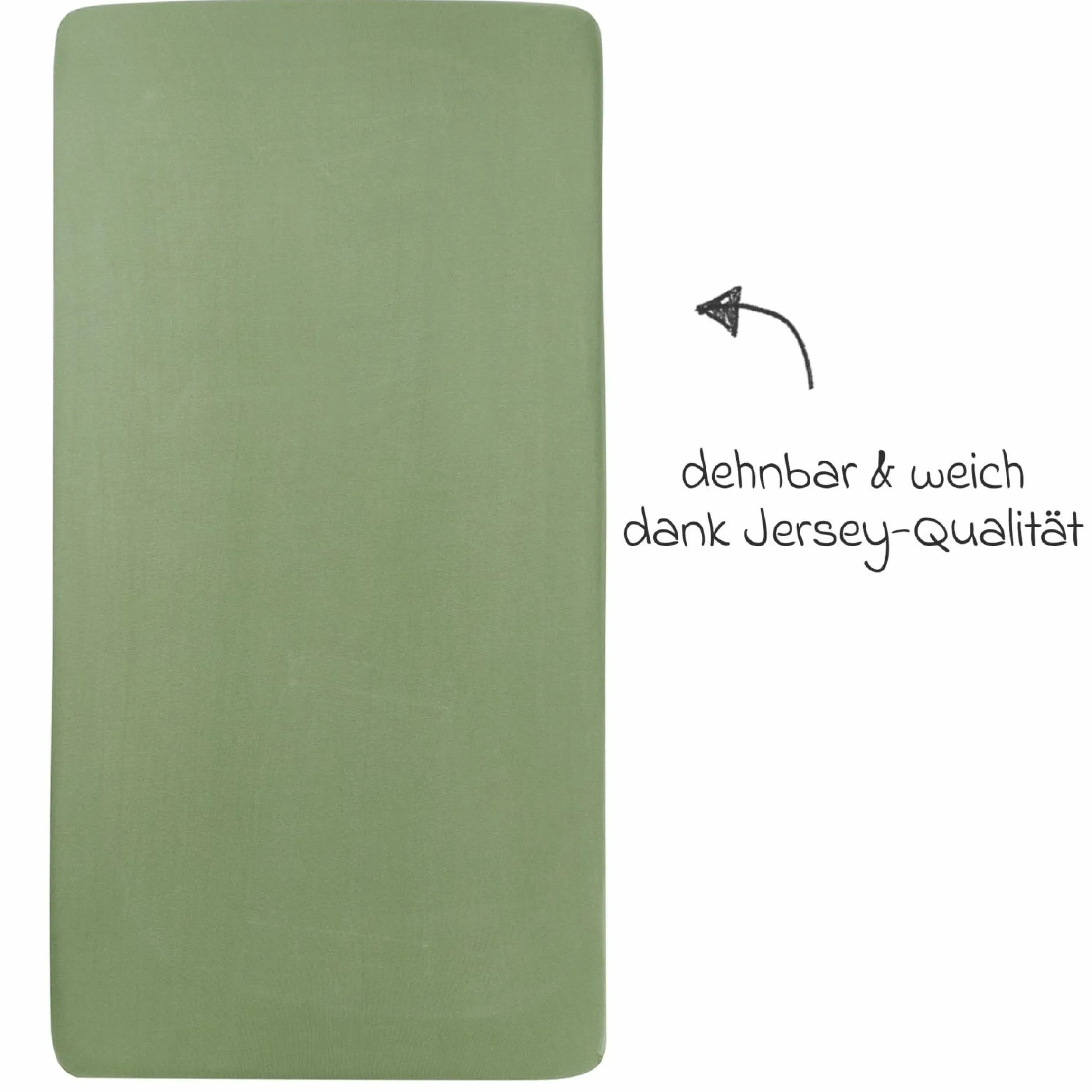 Spannbetttuch für Kinderbett 70 x 140 cm - Olive Green
