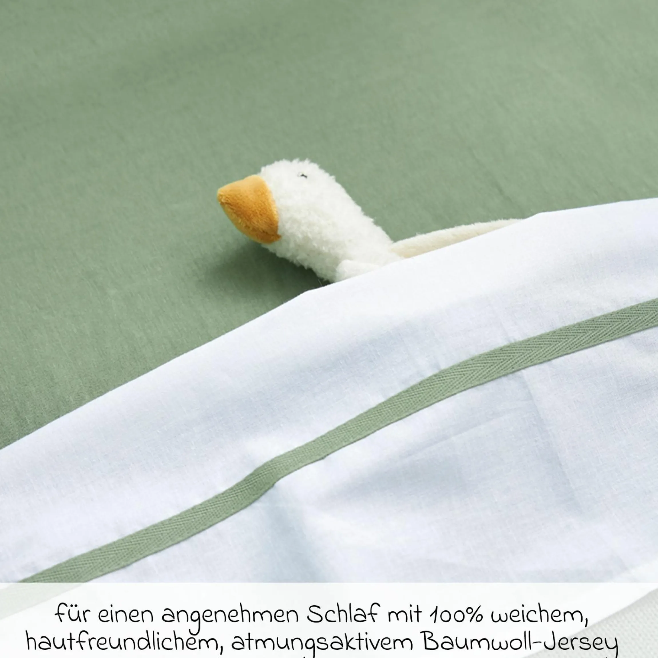 Spannbetttuch für Kinderbett 70 x 140 cm - Olive Green