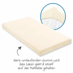 Spannbetttuch für Kinderbett 60 x 120 / 70 x 140 cm - Ecru
