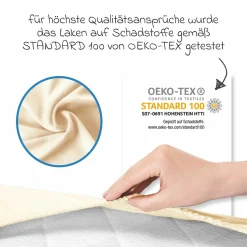 Spannbetttuch für Kinderbett 60 x 120 / 70 x 140 cm - Ecru