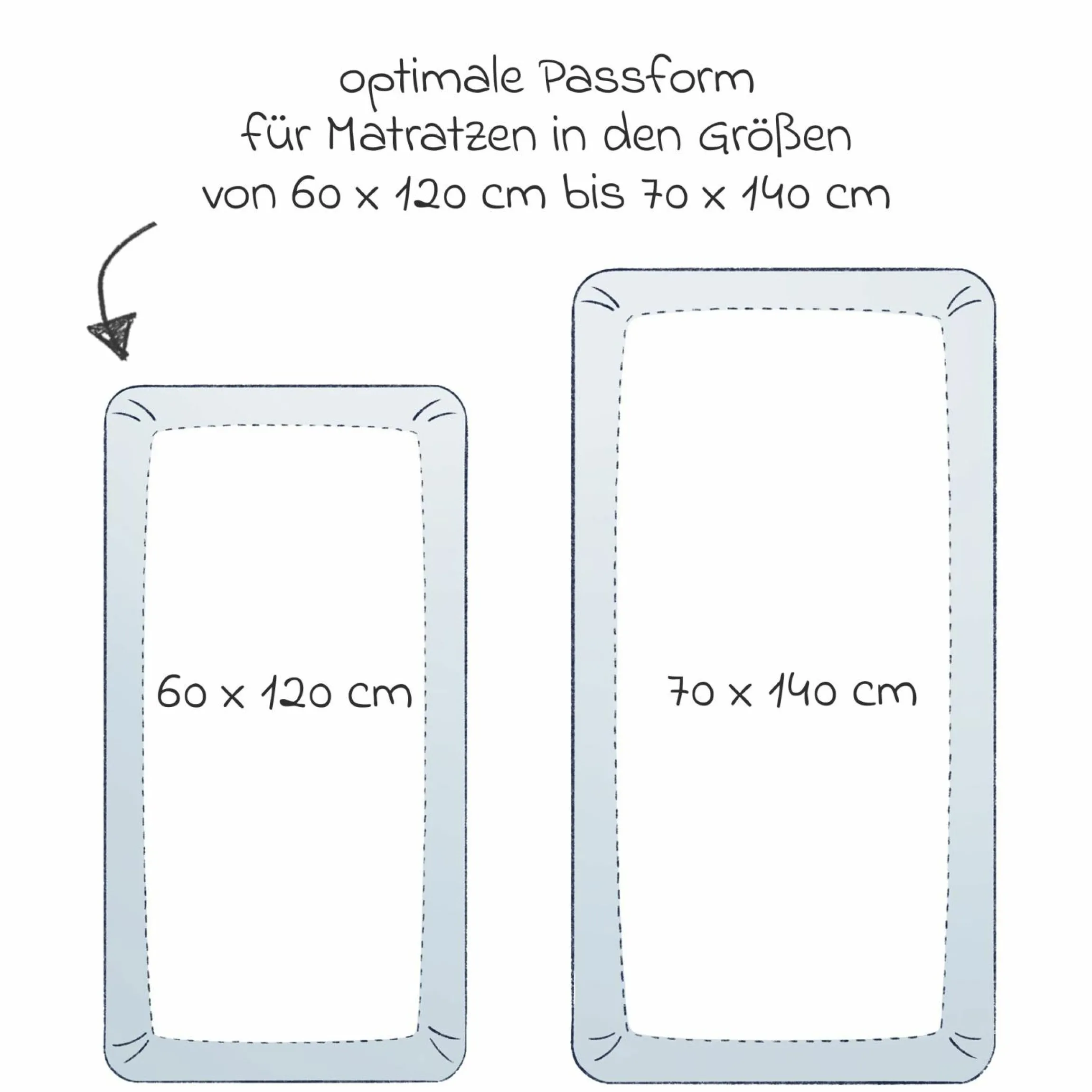 Spannbetttuch für Kinderbett 60 x 120 / 70 x 140 cm - Anthracite