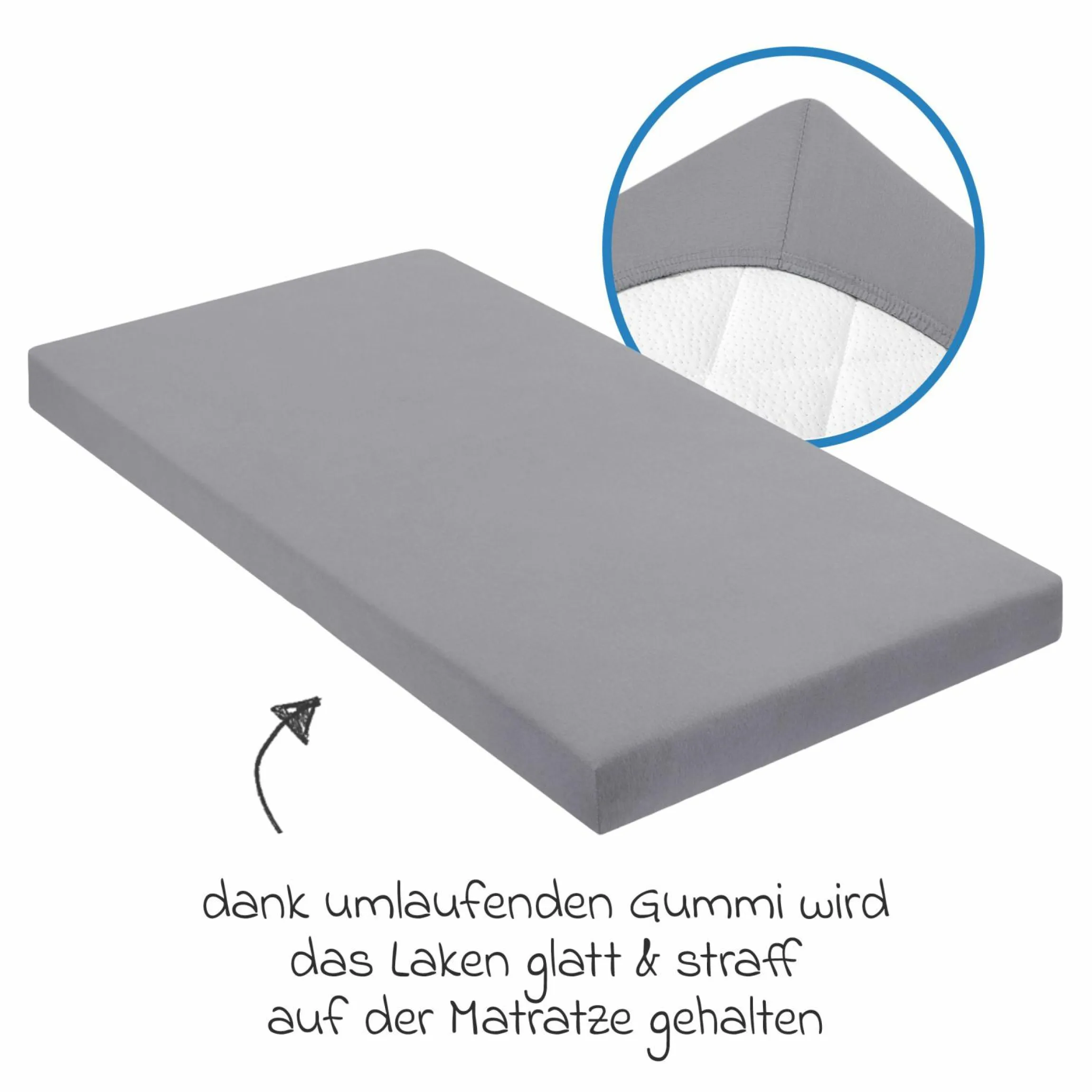 Spannbetttuch für Kinderbett 60 x 120 / 70 x 140 cm - Anthracite