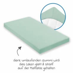 Spannbetttuch für kleine Matratzen 40 x 90 cm - Salbei