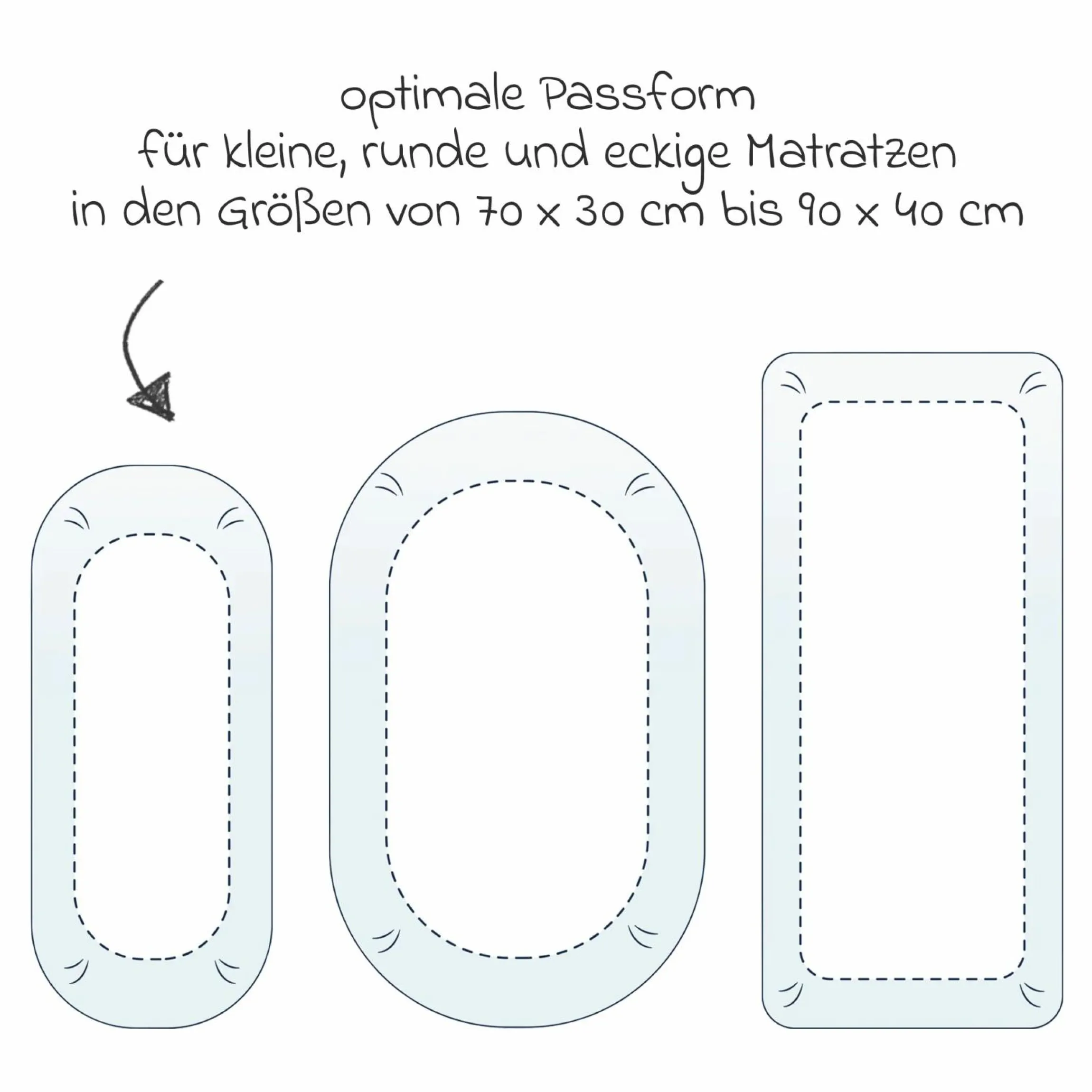 Spannbetttuch für kleine Matratzen 40 x 90 cm - Weiß
