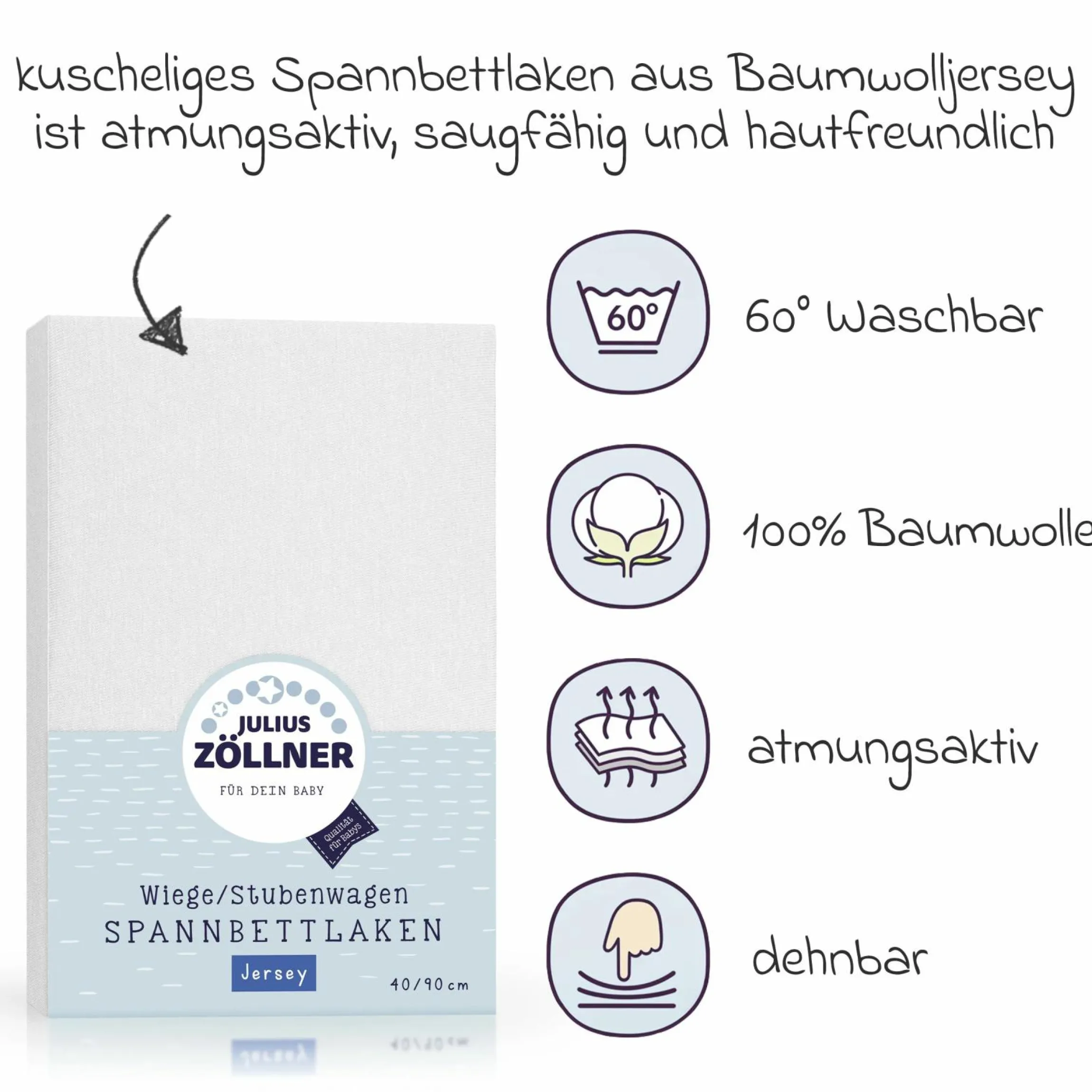 Spannbetttuch für kleine Matratzen 40 x 90 cm - Weiß