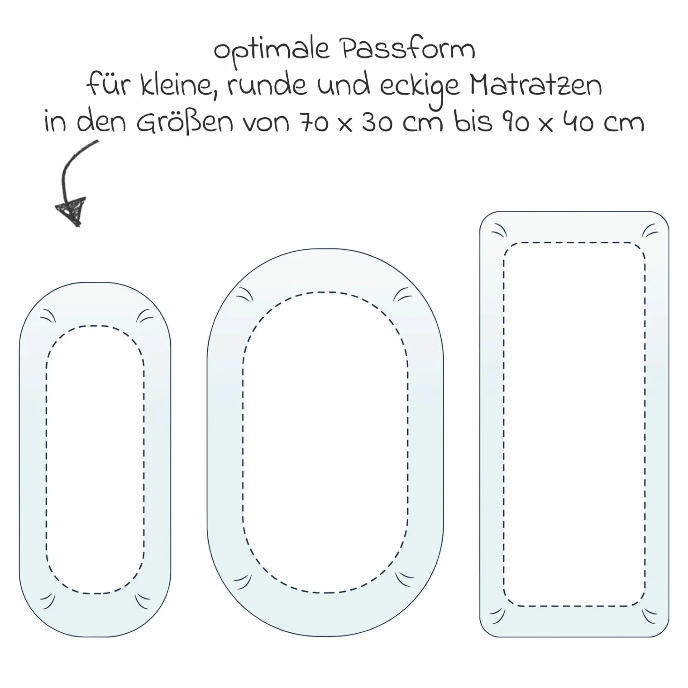 Spannbetttuch für kleine Matratzen 40 x 90 cm - Shell