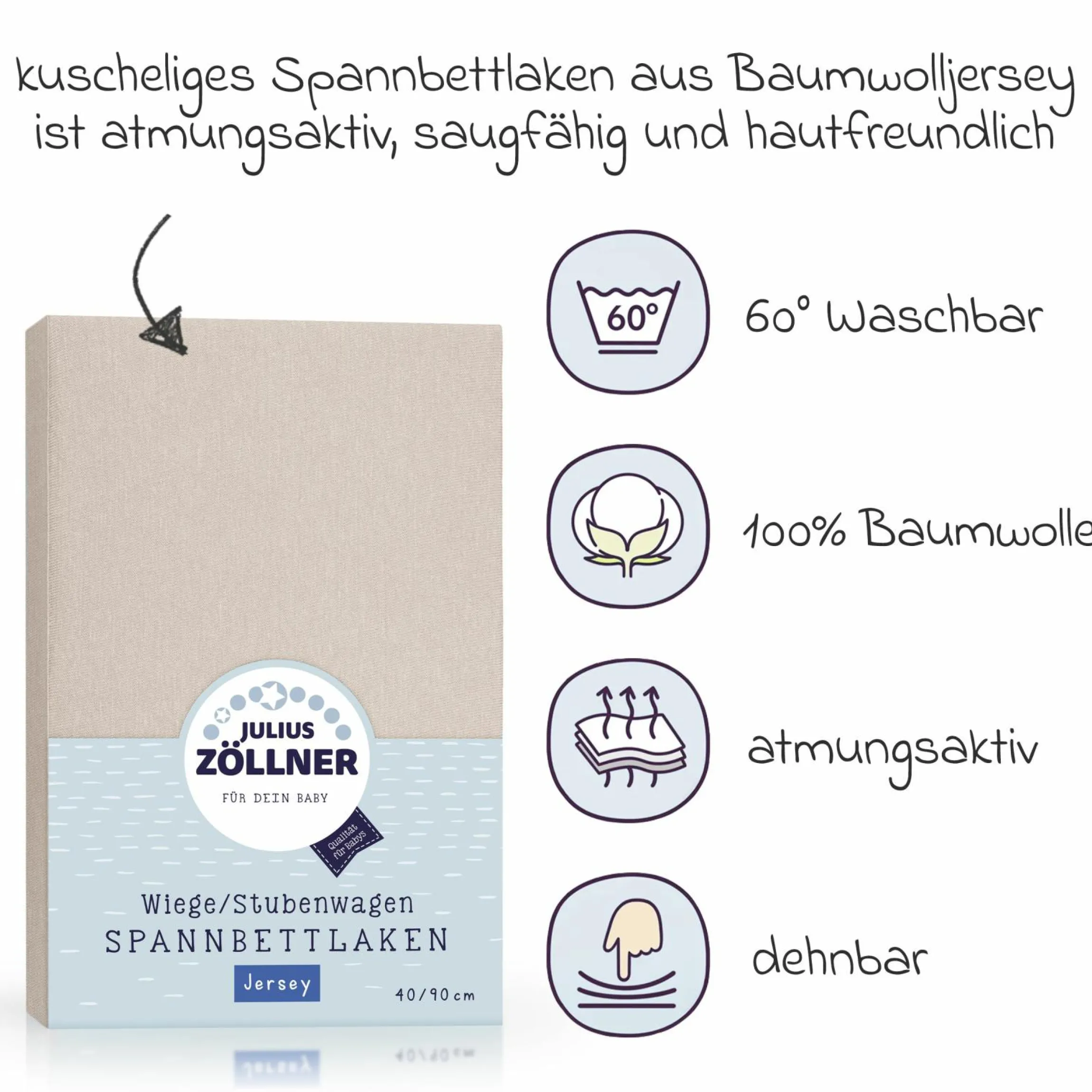 Spannbetttuch für kleine Matratzen 40 x 90 cm - Shell