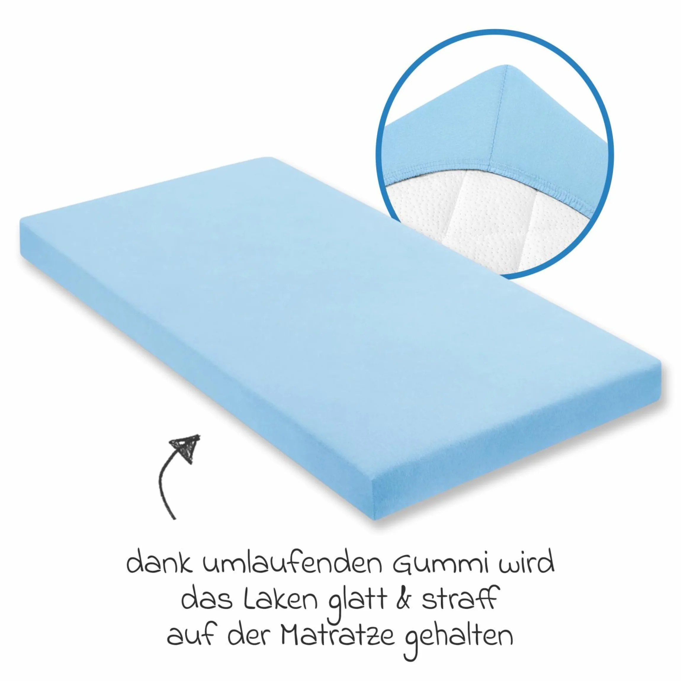 Spannbetttuch für kleine Matratzen 40 x 90 cm - Babyblau