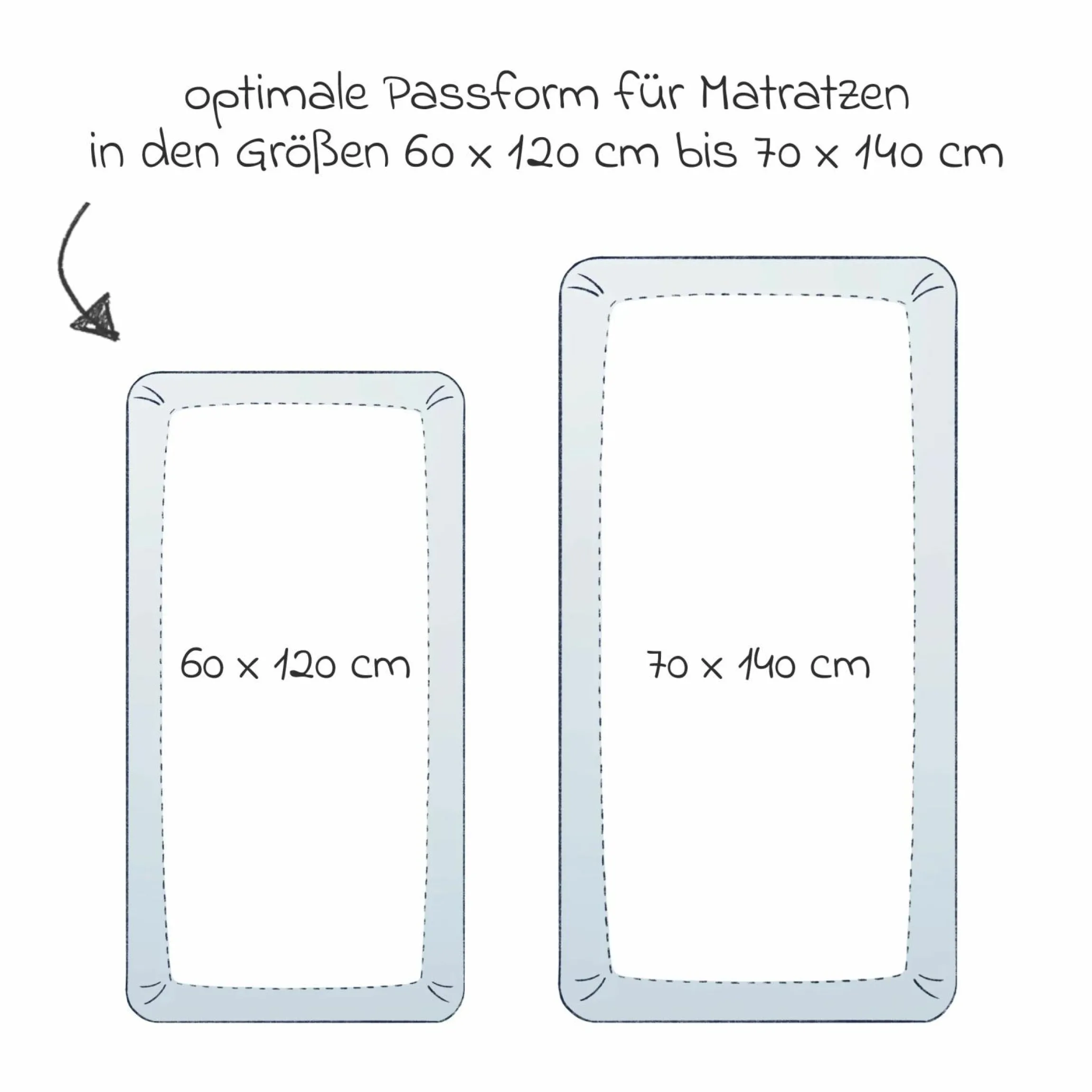 Spannbetttuch Frottee für Kinderbett 60 x 120 / 70 x 140 cm - Weiß