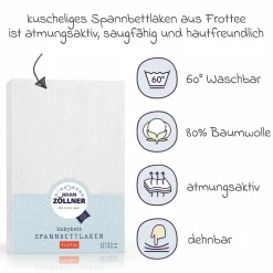 Spannbetttuch Frottee für Kinderbett 60 x 120 / 70 x 140 cm - Weiß