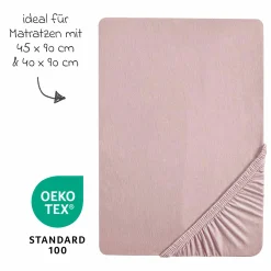Spannbetttuch Jersey aus 100% Organic Bio-Baumwolle GOTS 45 x 90 / 40 x 90 cm - Lil Planet - Rosa