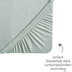 Spannbetttuch Jersey aus 100% Organic Bio-Baumwolle GOTS 48 x 90 / 40 x 90 cm - Lil Planet - Frosty Green