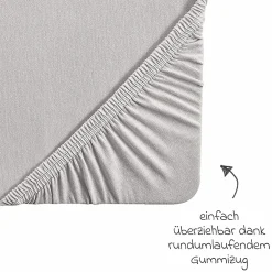 Spannbetttuch Jersey aus 100% Organic Bio-Baumwolle GOTS 46 x 90 / 40 x 90 cm - Lil Planet - Grau