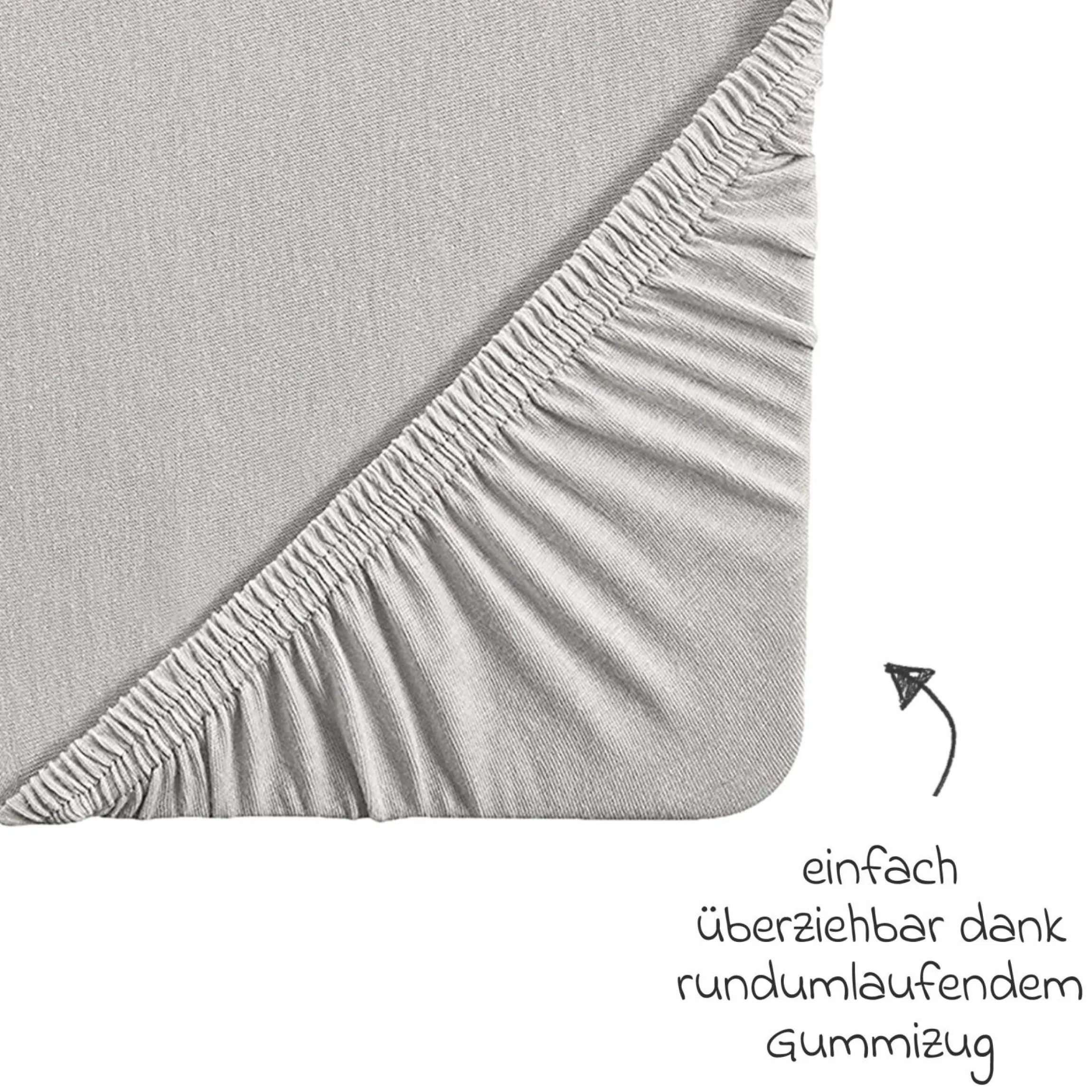 Spannbetttuch Jersey aus 100% Organic Bio-Baumwolle GOTS 46 x 90 / 40 x 90 cm - Lil Planet - Grau