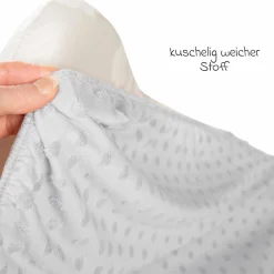 Spannbezug für Wickelauflagen 75 x 85 cm mit Organic Bio-Baumwolle GOTS - Lil Planet - Grau