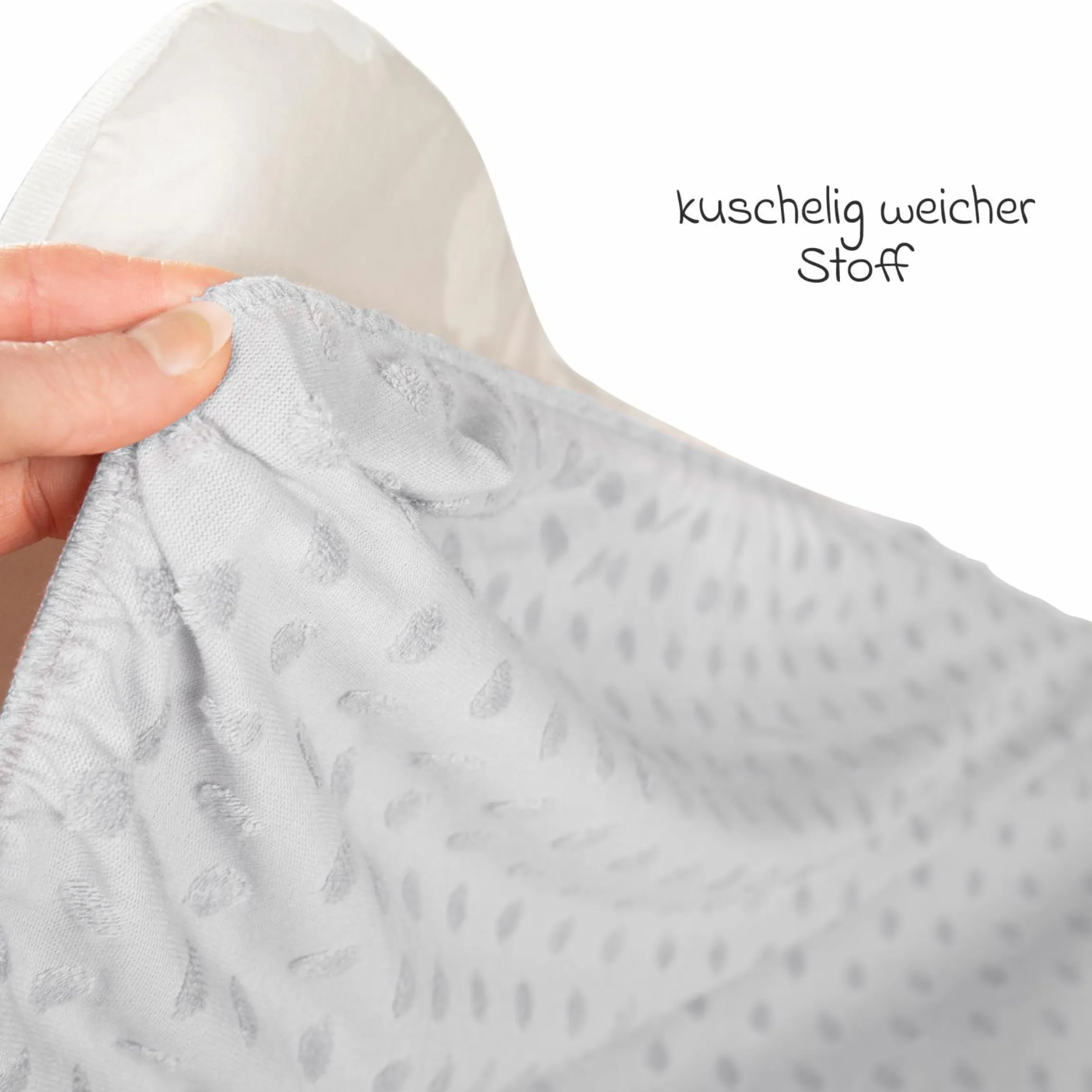 Spannbezug für Wickelauflagen 75 x 85 cm mit Organic Bio-Baumwolle GOTS - Lil Planet - Grau