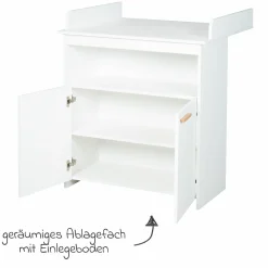 Sparset Kinderzimmer Anton mit Bett, Wickelkommode inkl. Wickelaufsatz - Weiß - Kollektion 2024