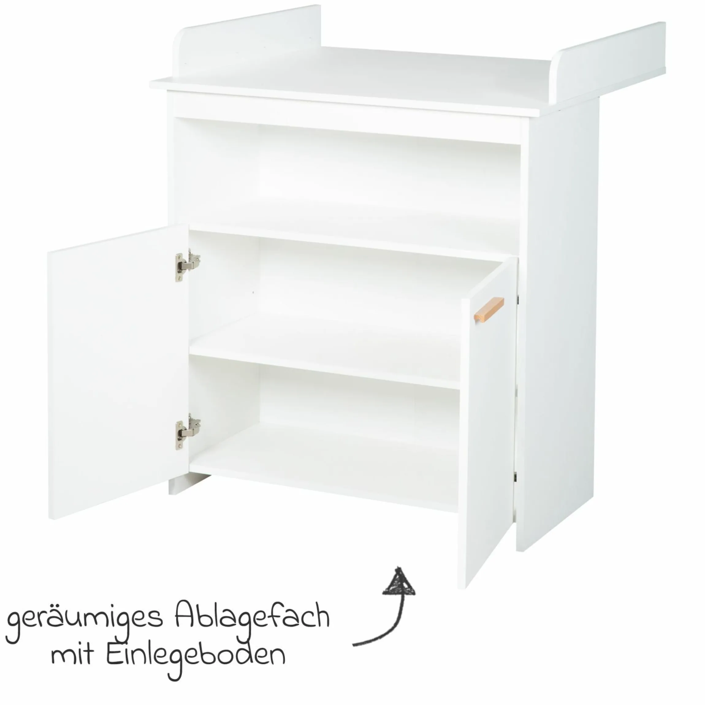 Sparset Kinderzimmer Anton mit Bett, Wickelkommode inkl. Wickelaufsatz - Weiß - Kollektion 2024