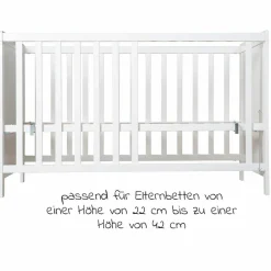 Sparset Kinderzimmer Hamburg mit Bett, Wickelkommode & 2 Canvas Boxen - Weiß