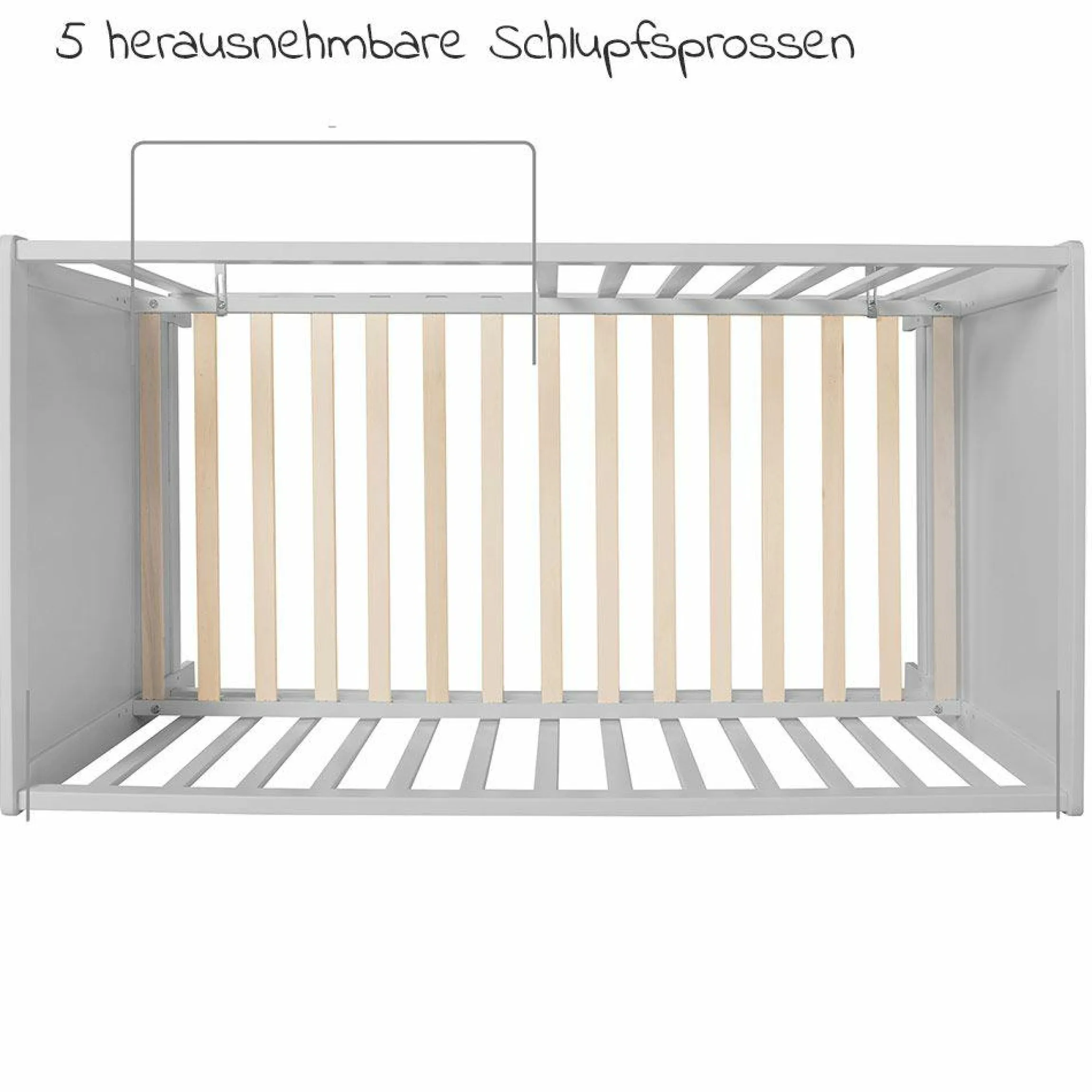 Sparset Kinderzimmer Hamburg mit Bett, Wickelkommode & 2 Canvas Boxen - Taupe