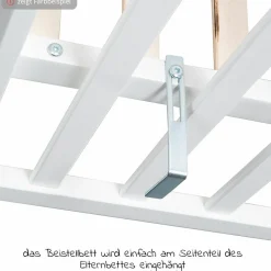 Sparset Kinderzimmer Hamburg mit Bett, Wickelkommode & 2 Canvas Boxen - Taupe