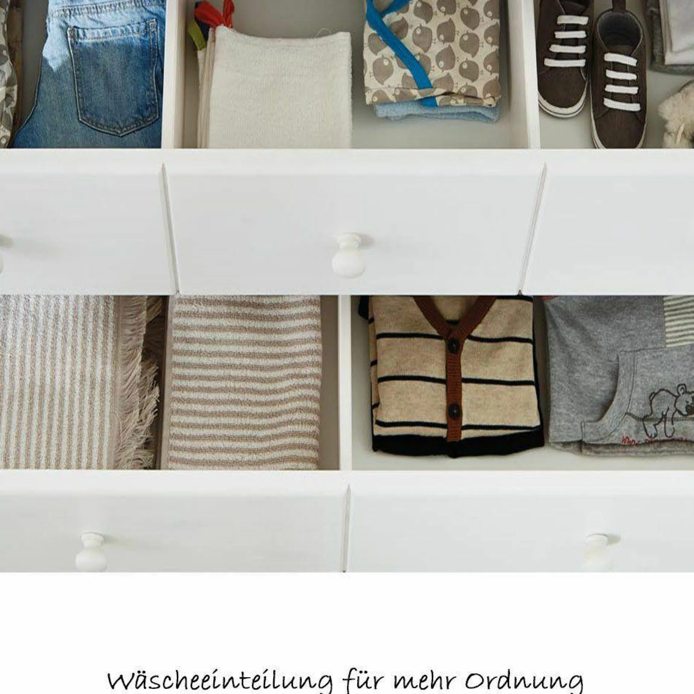 Sparset Kinderzimmer Pino mit Bett und breiter Wickelkommode - Kiefer massiv