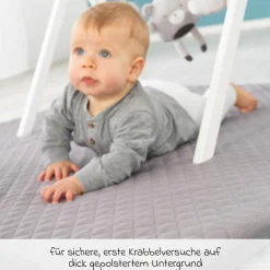 Spiel- und Krabbelmatratze geklappt auch als Reisbettmatratze zu verwenden 120 x 120 cm - Roba Style - Anthrazit