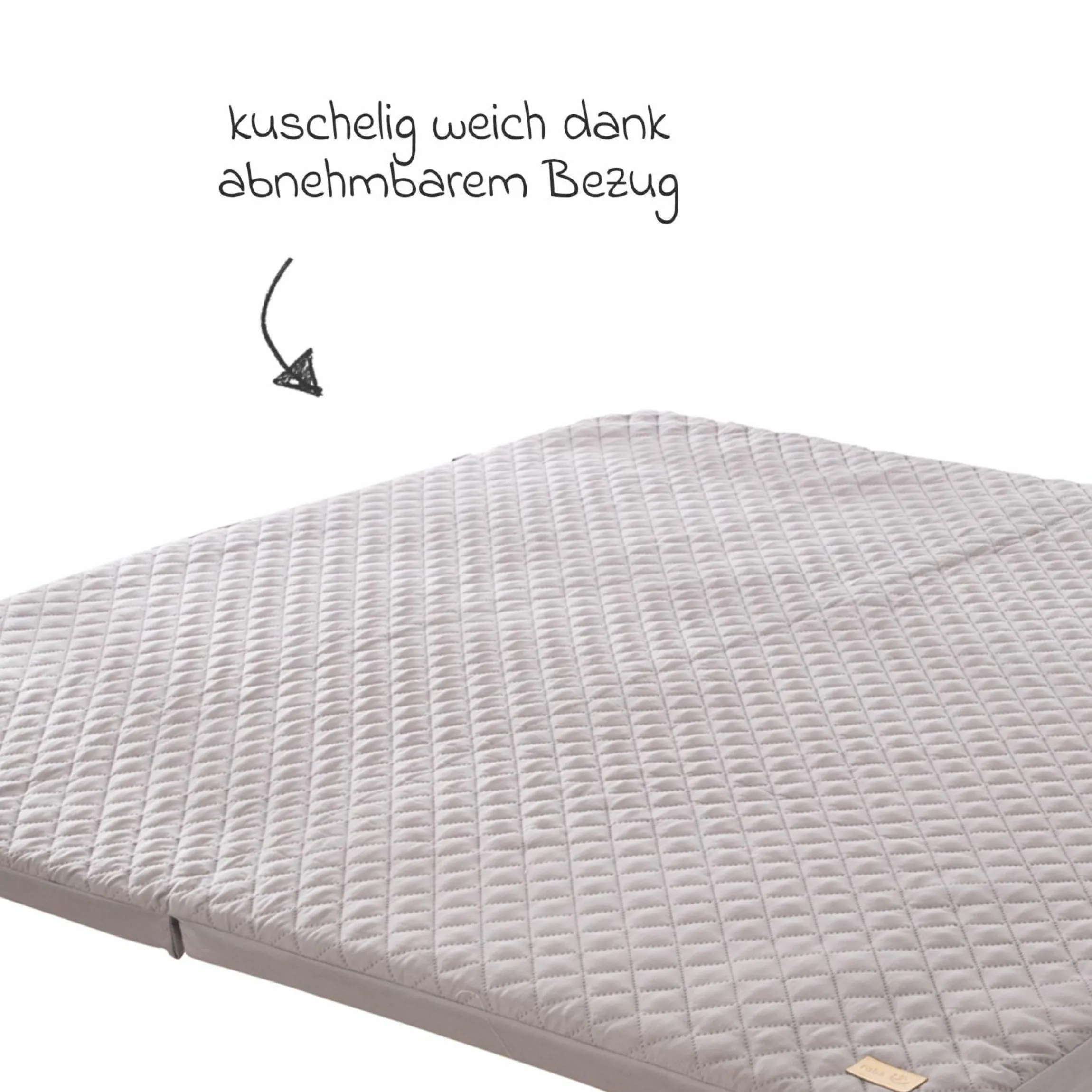 Spiel- und Krabbelmatratze geklappt auch als Reisbettmatratze zu verwenden 120 x 120 cm - Roba Style - Anthrazit