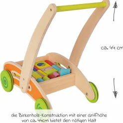 Spiel- und Lauflernwagen mit 35 Bausteinen
