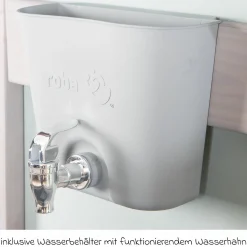 Spiel- und Matschküche mit Spielwanne, 2 Herdplatten, Wasserbehälter mit Wasserhahn inkl. Zubehör - Grau