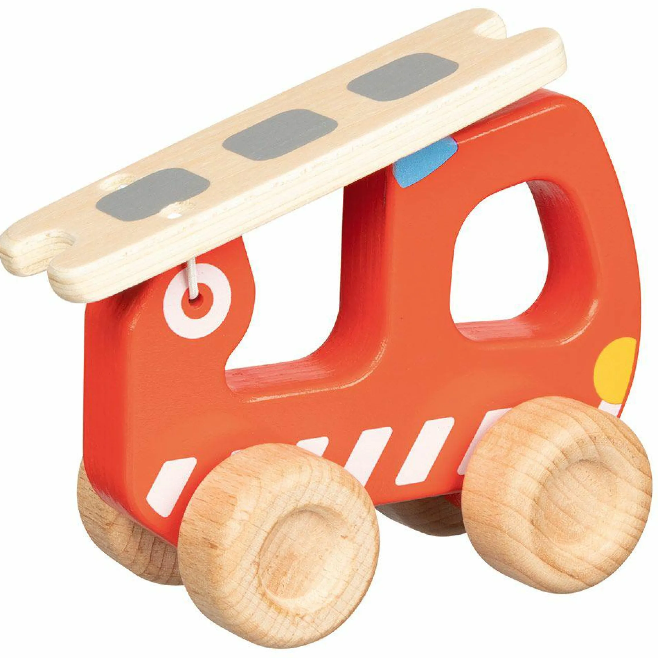 Spielfahrzeug aus Holz - Feuerwehr Leiterwagen